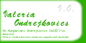 valeria ondrejkovics business card